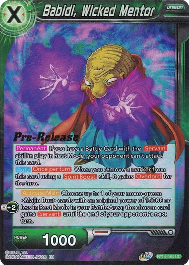 Babidi, Wicked Mentor (BT14-064) [Cross Spirits Prerelease Promos] | Odin's Place