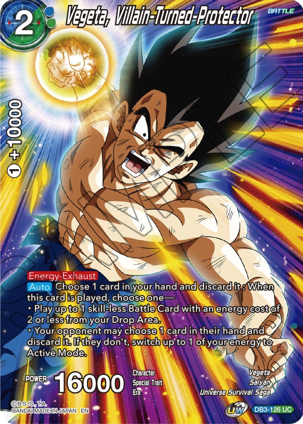 Vegeta, Villain-Turned-Protector (DB3-126) [Theme Selection: History of Vegeta] | Odin's Place