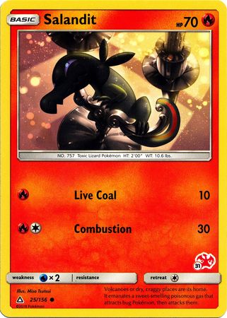Salandit (25/156) (Charizard Stamp #31) [Battle Academy 2020] | Odin's Place