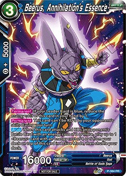 Beerus, Annihilation's Essence (Tournament Pack Vol. 8) (P-384) [Tournament Promotion Cards] | Odin's Place
