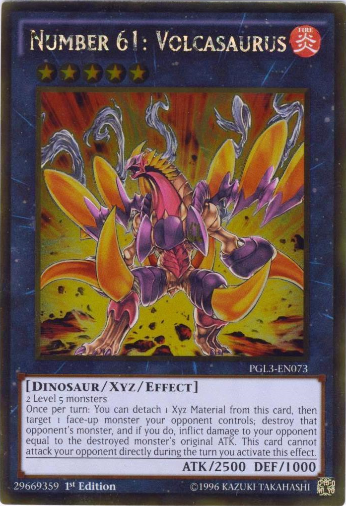 Number 61: Volcasaurus [PGL3-EN073] Gold Rare | Odin's Place