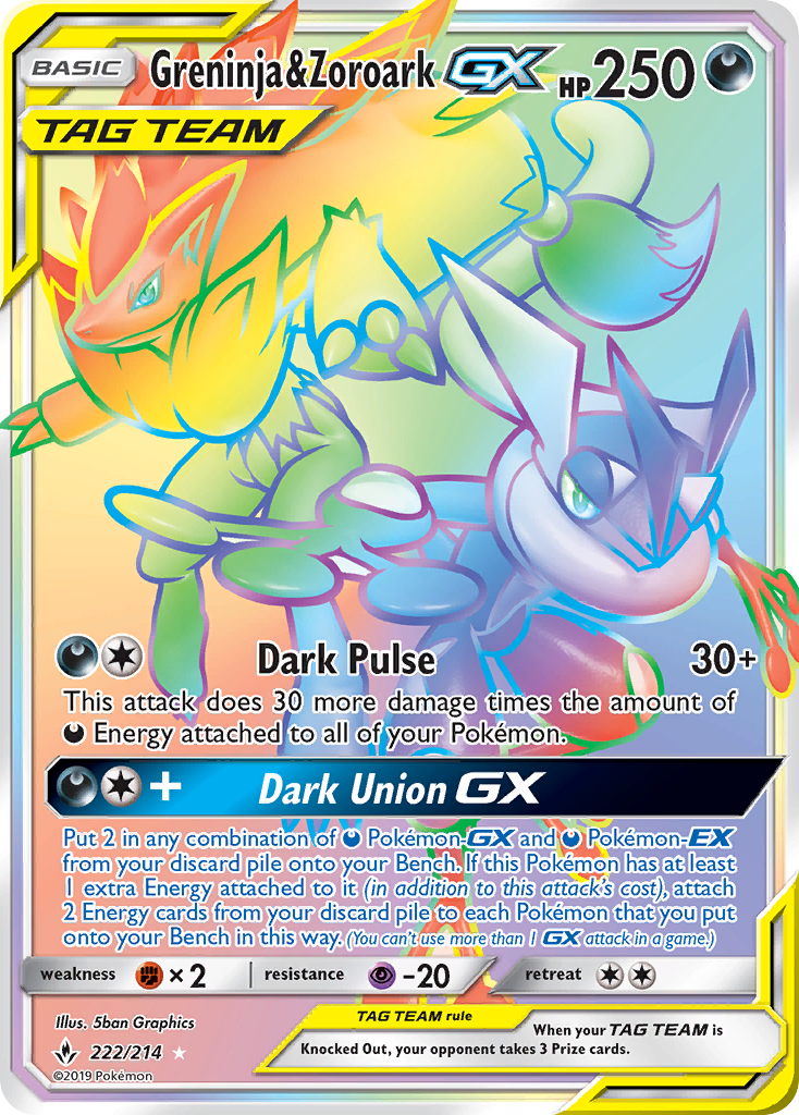 Greninja & Zoroark GX (222/214) [Sun & Moon: Unbroken Bonds] | Odin's Place