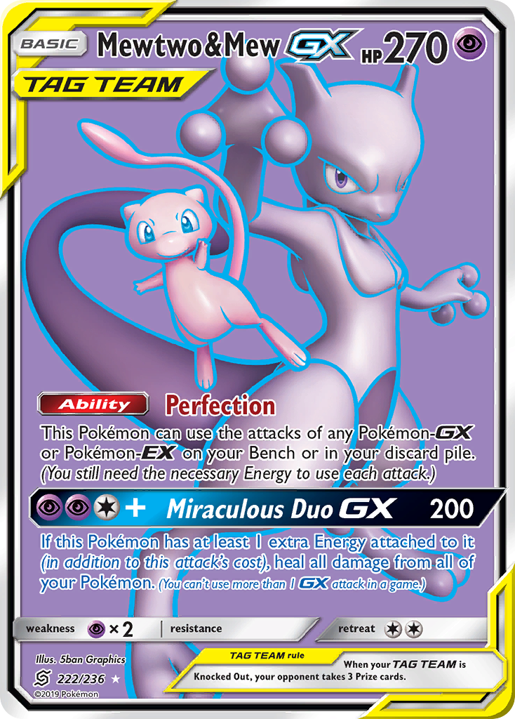 Mewtwo & Mew GX (222/236) [Sun & Moon: Unified Minds] | Odin's Place
