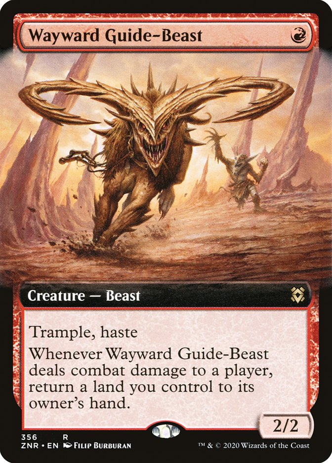 Wayward Guide-Beast (Extended Art) [Zendikar Rising] | Odin's Place