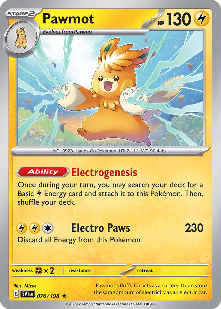 Pawmot (076/198) (Line Holo) [Scarlet & Violet: Base Set] | Odin's Place