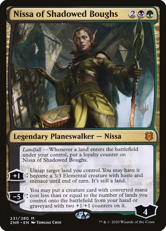Nissa of Shadowed Boughs (Promo Pack) [Zendikar Rising Promos] | Odin's Place