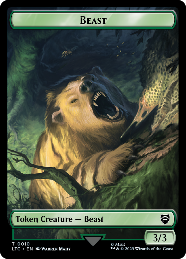 Beast // Treefolk Double Sided Token [The Lord of the Rings: Tales of Middle-Earth Commander Tokens] | Odin's Place