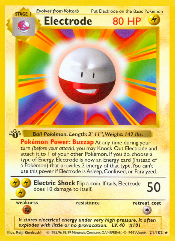 Electrode (21/102) (Shadowless) [Base Set 1st Edition] | Odin's Place