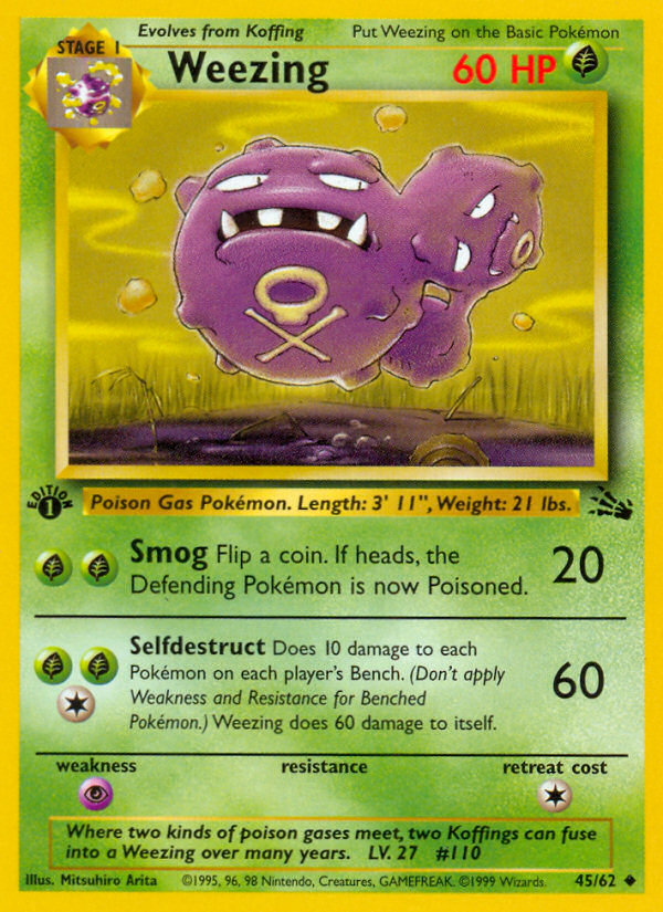 Weezing (45/62) [Fossil 1st Edition] | Odin's Place