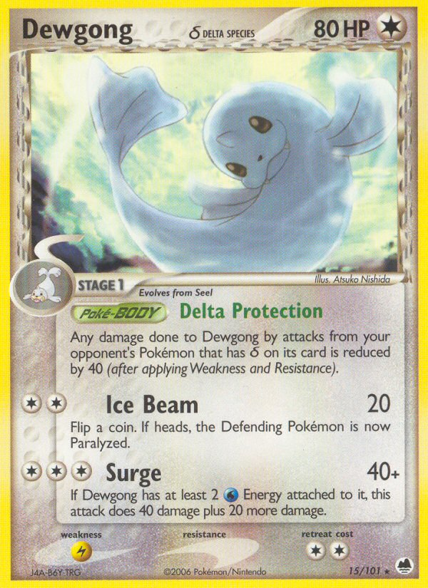 Dewgong (15/101) (Delta Species) [EX: Dragon Frontiers] | Odin's Place