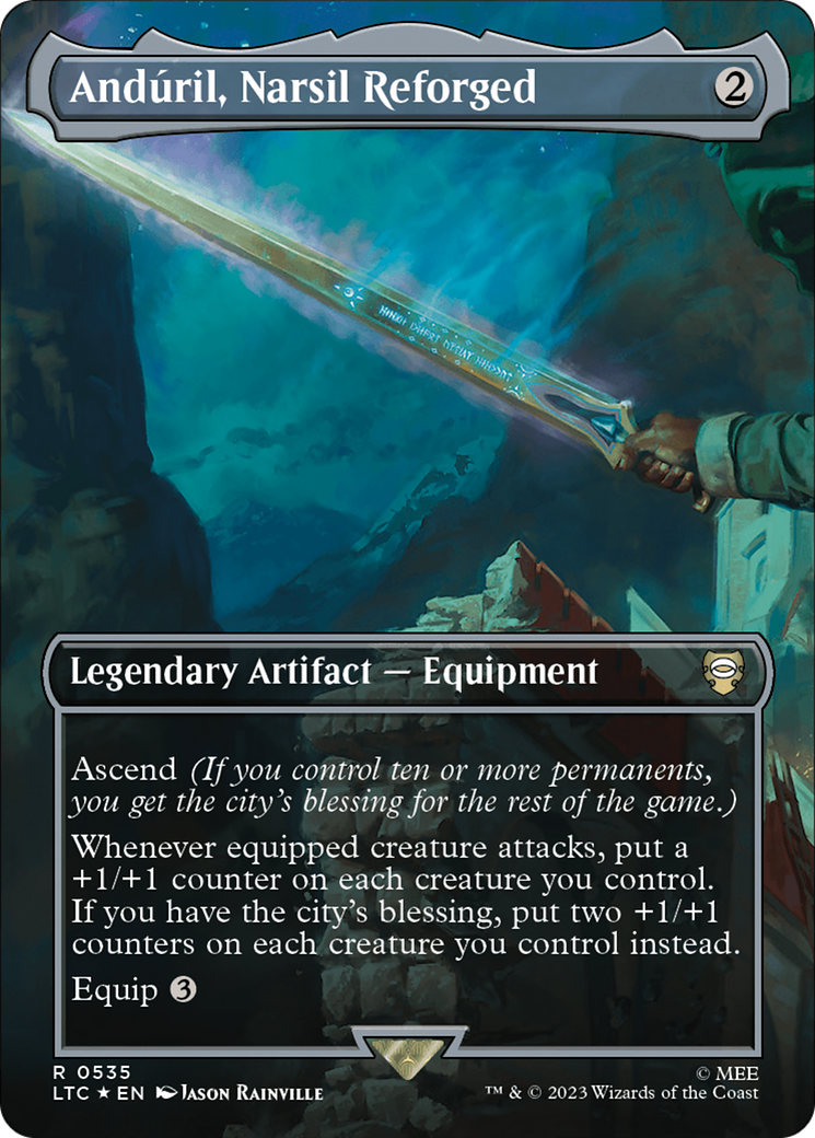 Anduril, Narsil Reforged (Borderless) (Surge Foil) [The Lord of the Rings: Tales of Middle-Earth Commander] | Odin's Place