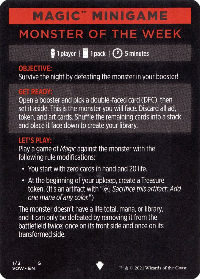 Monster of The Week (Magic Minigame) [Innistrad: Crimson Vow Minigame] | Odin's Place