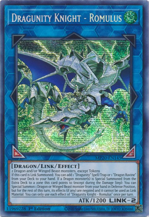 Dragunity Knight - Romulus [MP20-EN145] Prismatic Secret Rare | Odin's Place