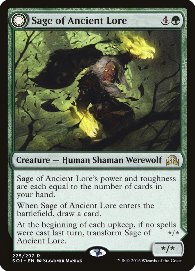 Sage of Ancient Lore // Werewolf of Ancient Hunger [Shadows over Innistrad] | Odin's Place