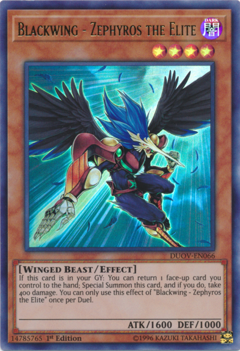 Blackwing - Zephyros the Elite [DUOV-EN066] Ultra Rare | Odin's Place