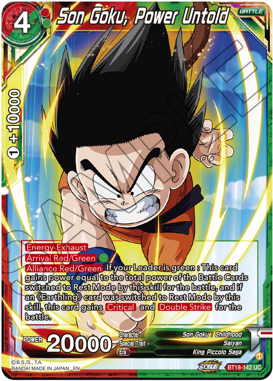 Son Goku, Power Untold (BT18-142) [Dawn of the Z-Legends] | Odin's Place
