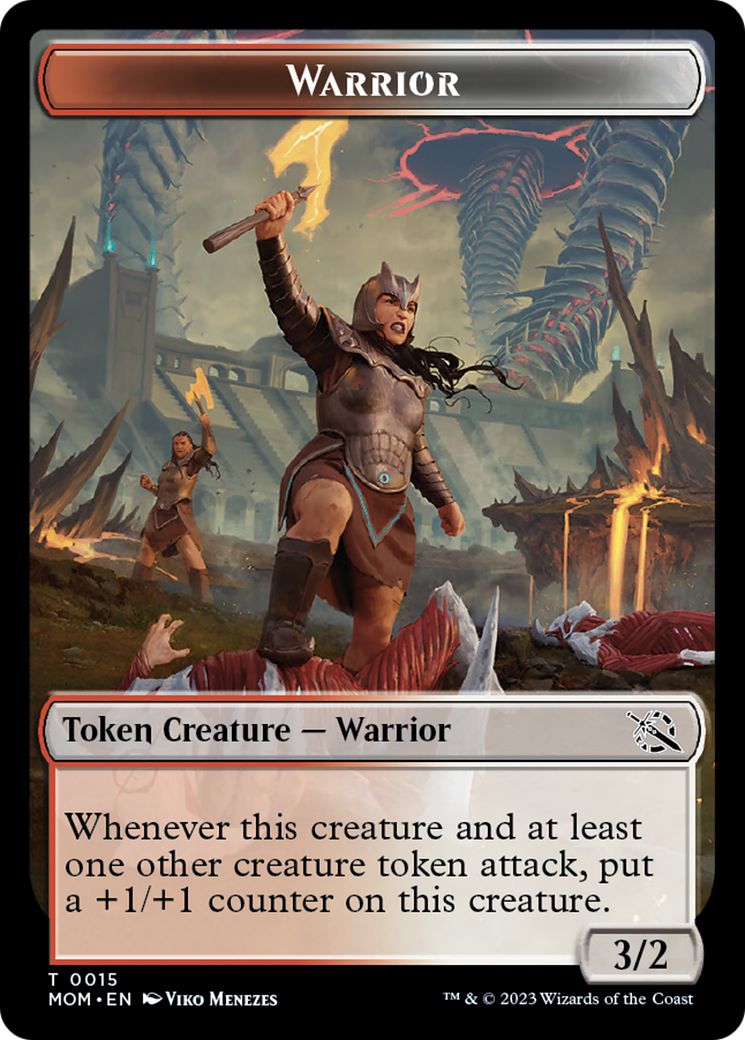 Warrior // Dinosaur Double-Sided Token [March of the Machine Tokens] | Odin's Place