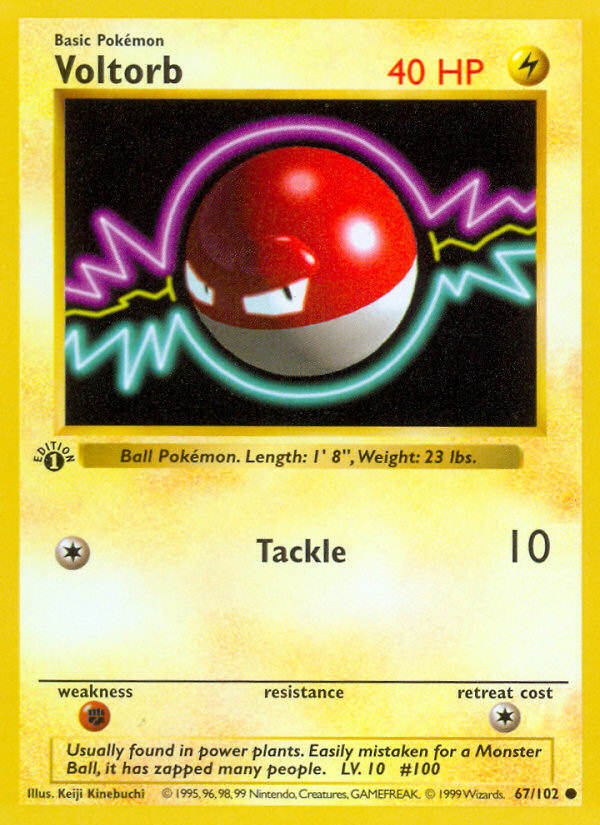 Voltorb (67/102) (Shadowless) [Base Set 1st Edition] | Odin's Place