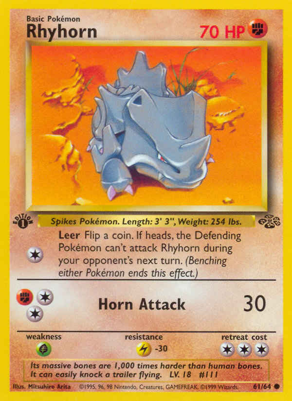 Rhyhorn (61/64) [Jungle 1st Edition] | Odin's Place