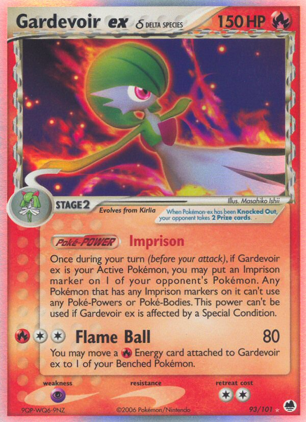 Gardevoir ex (93/101) (Delta Species) [EX: Dragon Frontiers] | Odin's Place