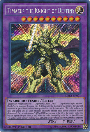 Timaeus the Knight of Destiny [DRL2-EN001] Secret Rare | Odin's Place