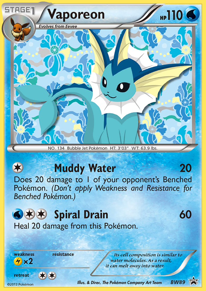 Vaporeon (BW89) [Black & White: Black Star Promos] | Odin's Place