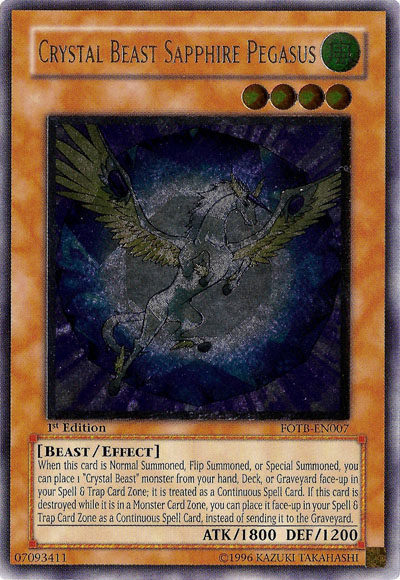 Crystal Beast Sapphire Pegasus [FOTB-EN007] Ultimate Rare | Odin's Place