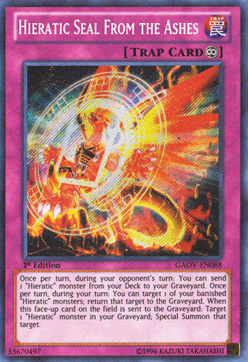 Hieratic Seal From the Ashes [GAOV-EN088] Secret Rare | Odin's Place