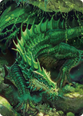 Lurking Green Dragon Art Card [Commander Legends: Battle for Baldur's Gate Art Series] | Odin's Place