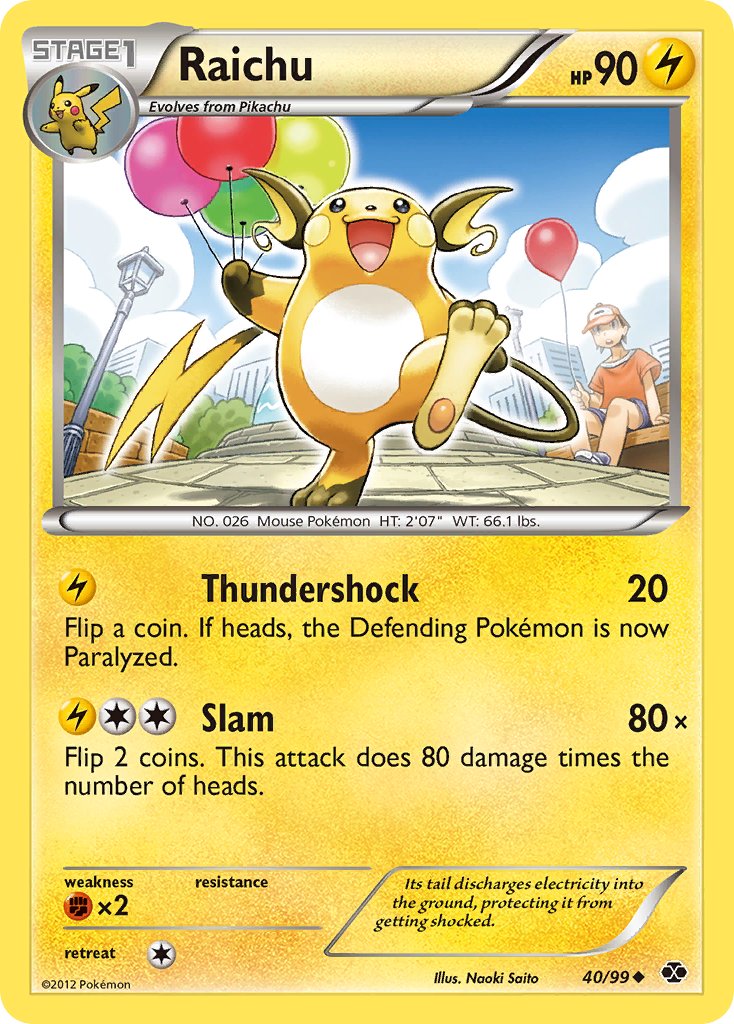 Raichu (40/99) (Cosmos Holo) (Blister Exclusive) [Black & White: Next Destinies] | Odin's Place