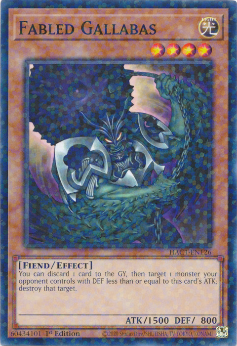 Fabled Gallabas (Duel Terminal) [HAC1-EN126] Common | Odin's Place