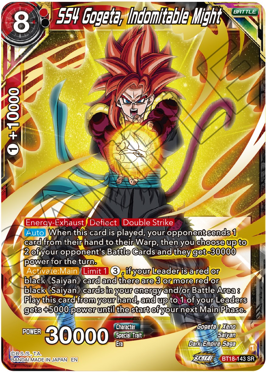 SS4 Gogeta, Indomitable Might (BT18-143) [Dawn of the Z-Legends] | Odin's Place