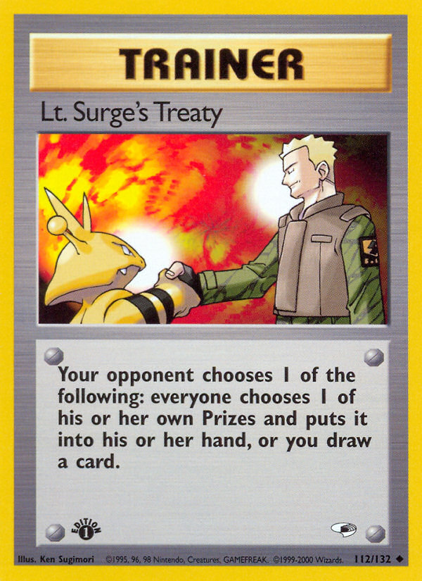 Lt. Surge's Treaty (112/132) [Gym Heroes 1st Edition] | Odin's Place