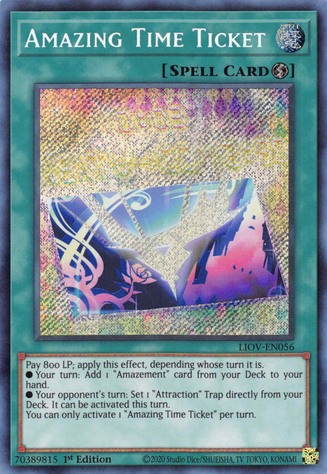 Amazing Time Ticket [LIOV-EN056] Secret Rare | Odin's Place