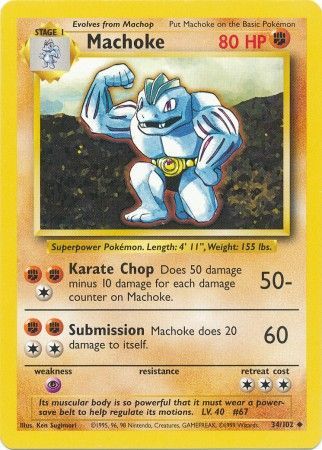 Machoke (34/102) [Base Set Unlimited] | Odin's Place