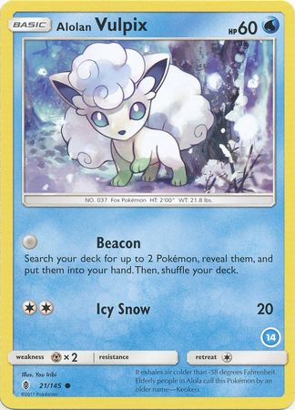 Alolan Vulpix (21/145) (Deck Exclusive #14) [Sun & Moon: Trainer Kit - Alolan Ninetales] | Odin's Place