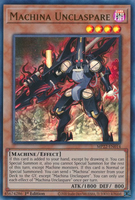 Machina Unclaspare [MP22-EN014] Ultra Rare | Odin's Place