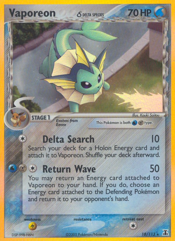 Vaporeon (18/113) (Delta Species) [EX: Delta Species] | Odin's Place