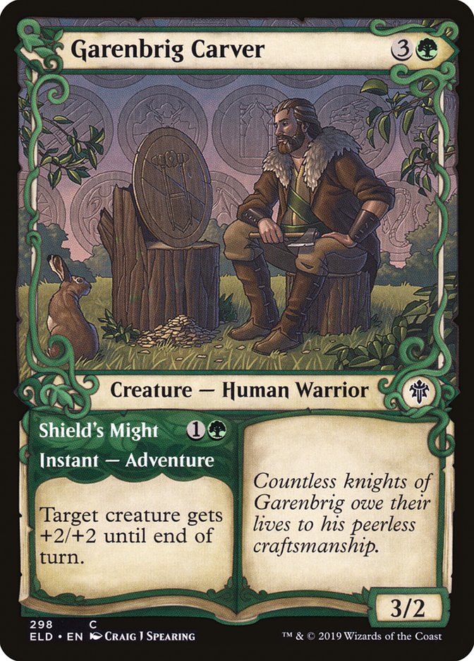 Garenbrig Carver // Shield's Might (Showcase) [Throne of Eldraine] | Odin's Place