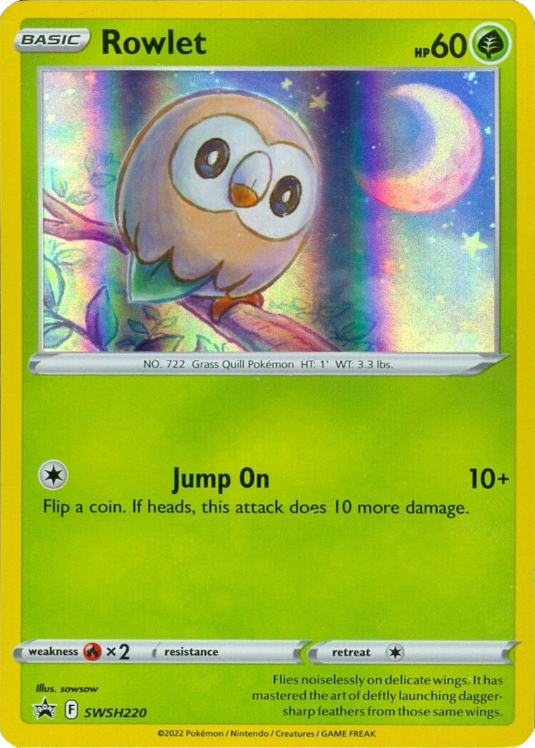 Rowlet (SWSH220) (Cosmos Holo) [Sword & Shield: Black Star Promos] | Odin's Place