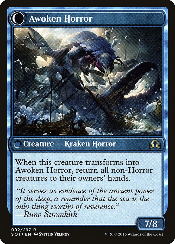 Thing in the Ice // Awoken Horror [Shadows over Innistrad Prerelease Promos] | Odin's Place