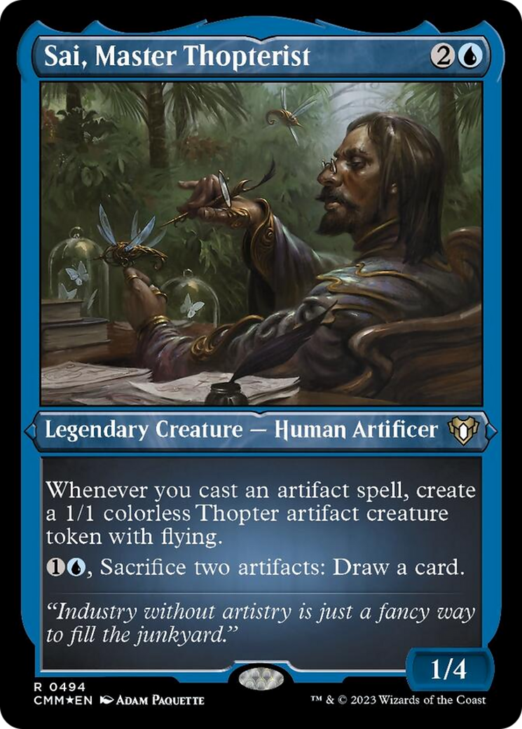 Sai, Master Thopterist (Foil Etched) [Commander Masters] | Odin's Place
