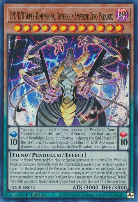 D/D/D/D Super-Dimensional Sovereign Emperor Zero Paradox [BLMR-EN046] Ultra Rare | Odin's Place