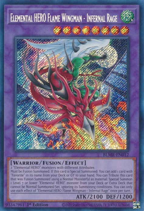 Elemental HERO Flame Wingman - Infernal Rage [BLMR-EN012] Secret Rare | Odin's Place