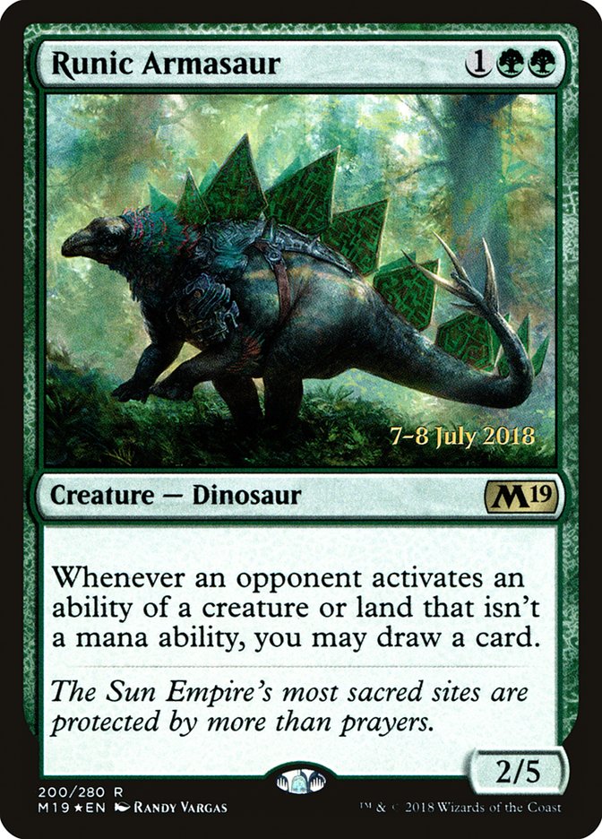 Runic Armasaur (200) [Core Set 2019 Prerelease Promos] | Odin's Place