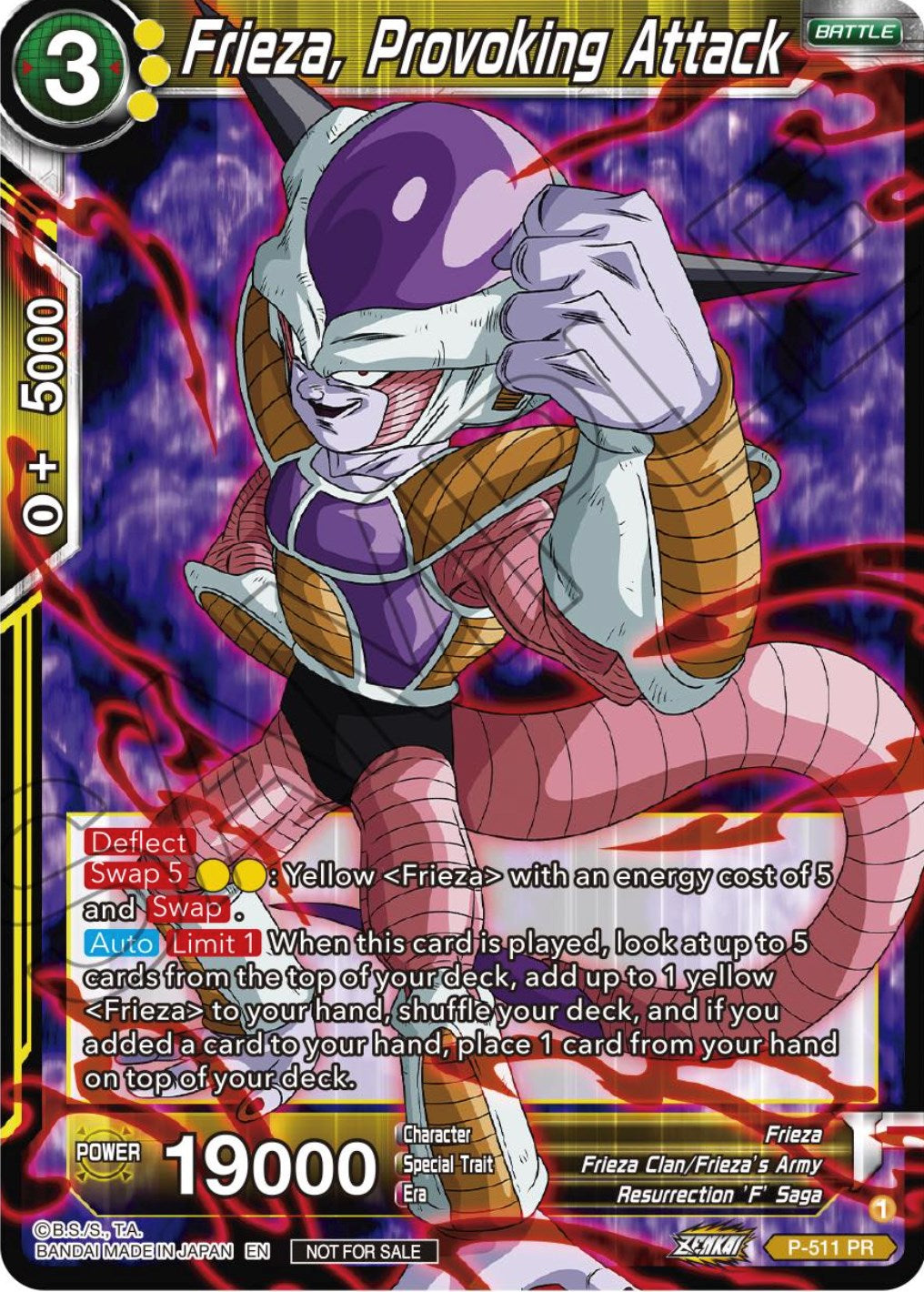 Frieza, Provoking Attack (Zenkai Series Tournament Pack Vol.4) (P-511) [Tournament Promotion Cards] | Odin's Place