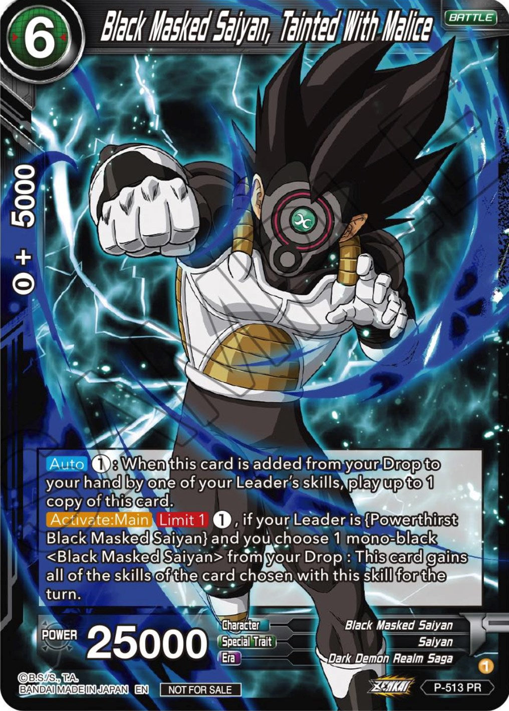 Black Masked Saiyan, Tainted With Malice (Zenkai Series Tournament Pack Vol.4) (P-513) [Tournament Promotion Cards] | Odin's Place