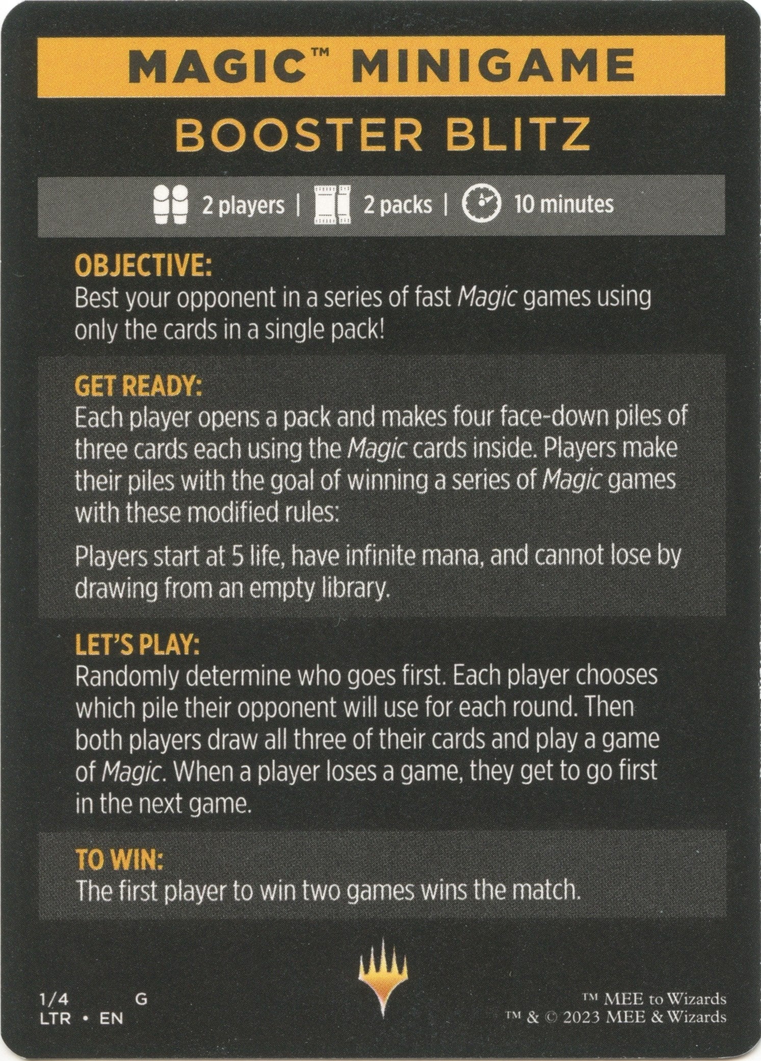 Booster Blitz (Magic Minigame) [The Lord of the Rings: Tales of Middle-Earth Minigame] | Odin's Place