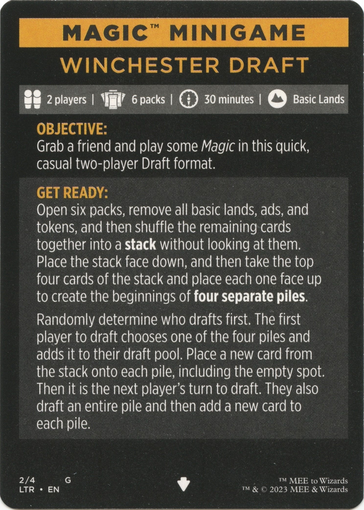 Winchester Draft (Magic Minigame) [The Lord of the Rings: Tales of Middle-Earth Minigame] | Odin's Place