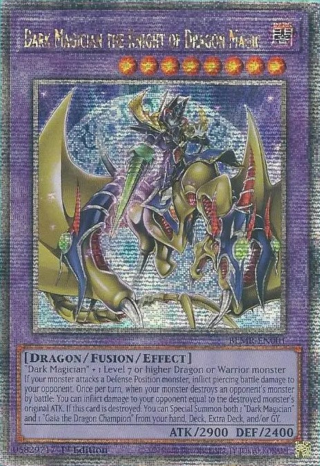 Dark Magician the Knight of Dragon Magic [BLMR-EN001] Quarter Century Secret Rare | Odin's Place